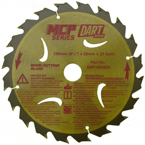 Dart Thin Kerf Saw Blade 160 x 20T - Click Image to Close